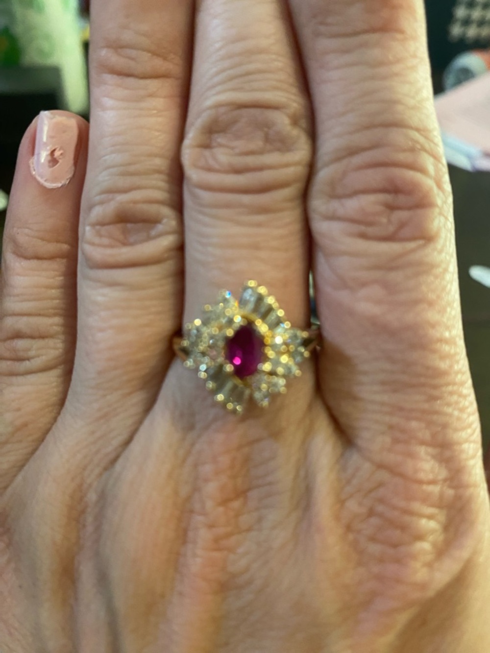 14k Ruby and diamond Ring